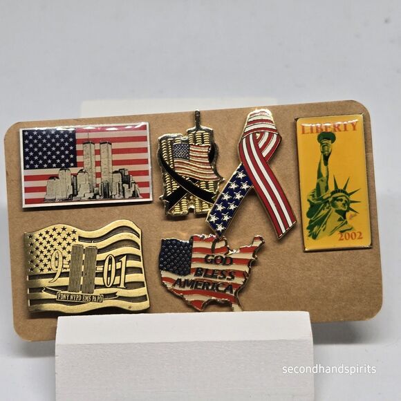 Lot of 18 Vintage Brooches Tac Pins Wide Variety Plastic Metal Wood Patriotic - Picture 2 of 14